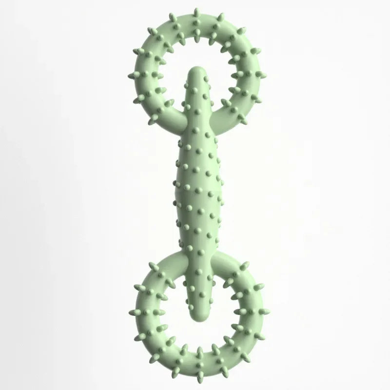 Luvikno | DentaPla Plush Toy Dog | Double Ring Design | Dental Care & Bite Resistant | 16x5.8 cm | TPR