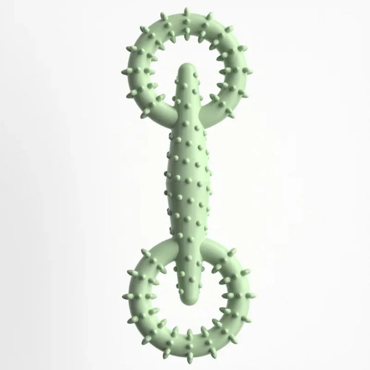 Luvikno | DentaPla Plush Toy Dog | Double Ring Design | Dental Care & Bite Resistant | 16x5.8 cm | TPR