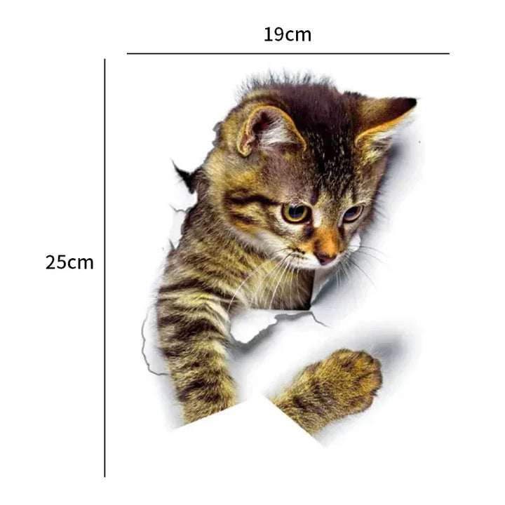3D Toalettbeskytter Katt Klistremerke | Luvikno