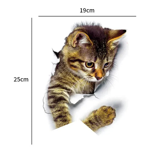 3D Toalettbeskytter Katt Klistremerke | Luvikno
