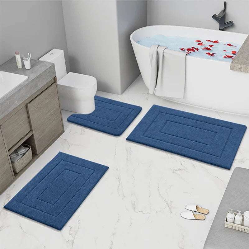 Baderomsmatte Mikrofiber Anti-Sklipp – Dobbeltlag Badmatte | Svært Absorberende & Myk | Komfort Dørmatte | Luvikno