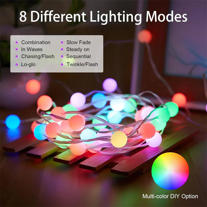 Luvikno | Lumavo LED Lyskastere Smart RGBIC | USB-drevet | Fargebytte & Musikkmodus | For hage & dekorasjon