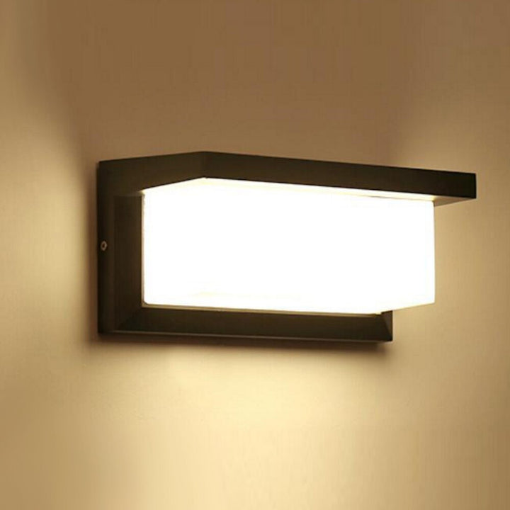 Guifi - Vanntett LED Utendørs Svart Vegglampe Moderne Design | Luvikno