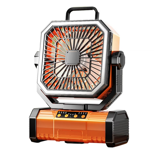Oppladbar campingvifte med 20000mAh batteri, 4 hastigheter og LED-lanterne | Luvikno