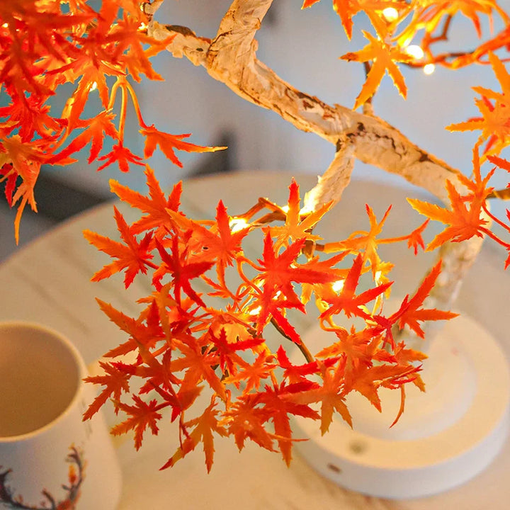 LED Maple Leaf Bonsai Tree Night Light – Dekorativ Bordlampe for Stue og Soverom | Luvikno