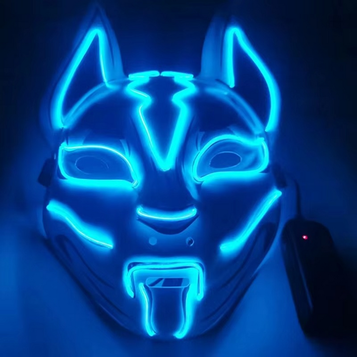 Luminous LED Full Face Fox Maske for Halloween & Cosplay Luvikno