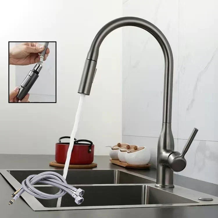 AquaStream Luxe – Justerbar Kjøkkenkran med Hånddusj Luvikno