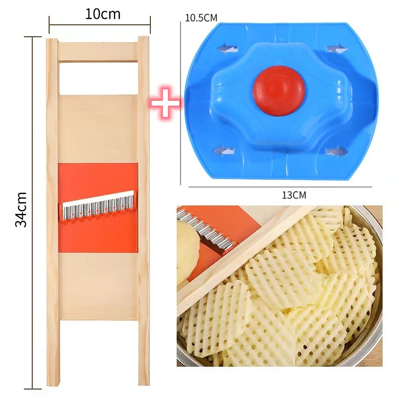Luvikno | Gridello Potetskjerer | Råvare i rustfritt stål | For pommes frites, chips og grønnsaker | 34 cm lengde