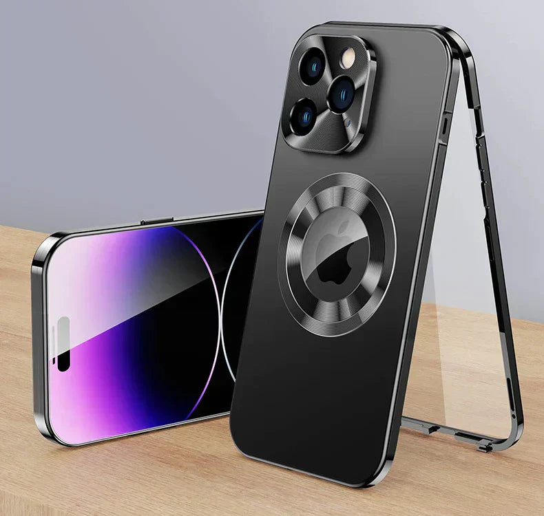 Luvikno | Etui 360° Full Screen Linse Metall Magnetisk Magsafe Deksel Aluminium for iPhone 15 14 13