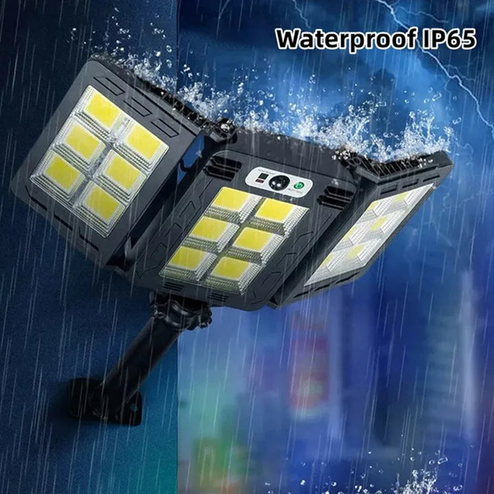 Luvikno | Solar Vegglampe LumiSeca | 800 LED-lamper Super Bright | Med bevegelsessensor | 3 lysmoduser | Vanntett for hage og utendørs