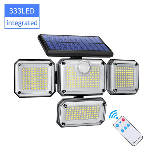 Luvikno | Solora GuardLight Solenergi Utendørs Lampe med Bevegelsessensor 2000 LM | 333 LED, IP65, 270° Strålevinkel