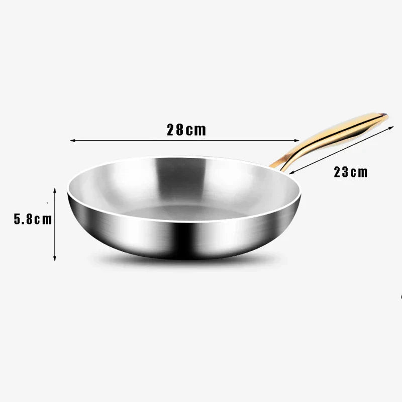 ChefSteel – Profesjonell Rustfritt Stål Stekepanne for Gass & Induksjon | Luvikno