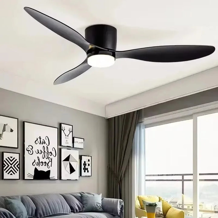 42/52 Tommers Takvifter med LED Lys - 3 Farger, 6 Hastigheter DC Motor, Fjernkontroll, Lave Gulvdekorative Vifter med Belysning | Luvikno