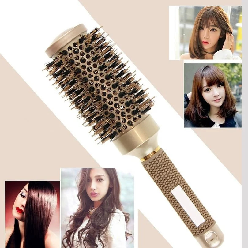 Luvikno | Rund penselsett GLOSSENTA | Ioner-keramikk & Villsvinbust | Anti-frizz & Volum | 25–53 mm Ø