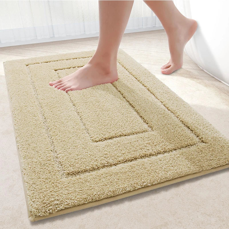 Baderomsmatte Mikrofiber Anti-Sklipp – Dobbeltlag Badmatte | Svært Absorberende & Myk | Komfort Dørmatte | Luvikno