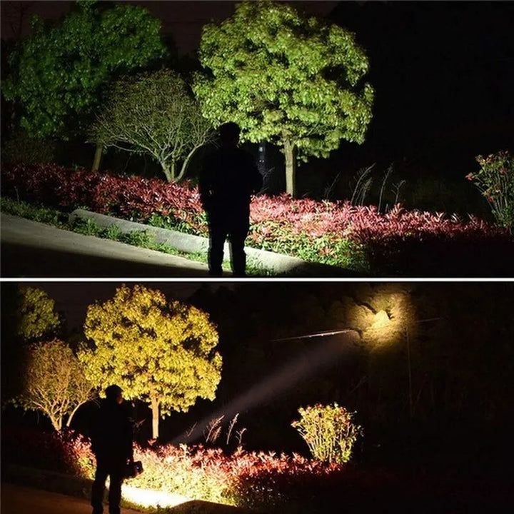 Luvikno | LED Batteri Spotlight DualonX Pro | 40 W | Dobbel Lampe med 7 Lys Moduser | Oppladbar & Vanntett IP64 | Power Bank Funksjon