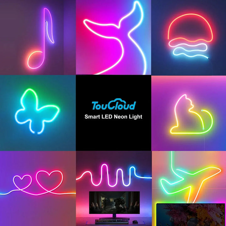 LED RGB-Bånd - Neon-Ambiente - Musikk-Synkronisering - USB - TV- og Soveromsdekorasjon | Luvikno