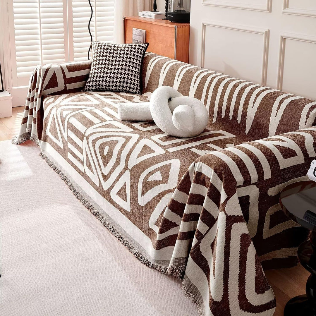Geometrisk Boho Stil Sofa Trekk - Moderne, Stilig & Holdbar Sofa Beskyttelse | Luvikno