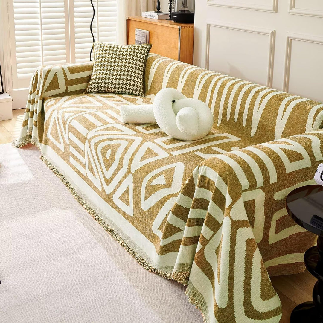 Geometrisk Boho Stil Sofa Trekk - Moderne, Stilig & Holdbar Sofa Beskyttelse | Luvikno