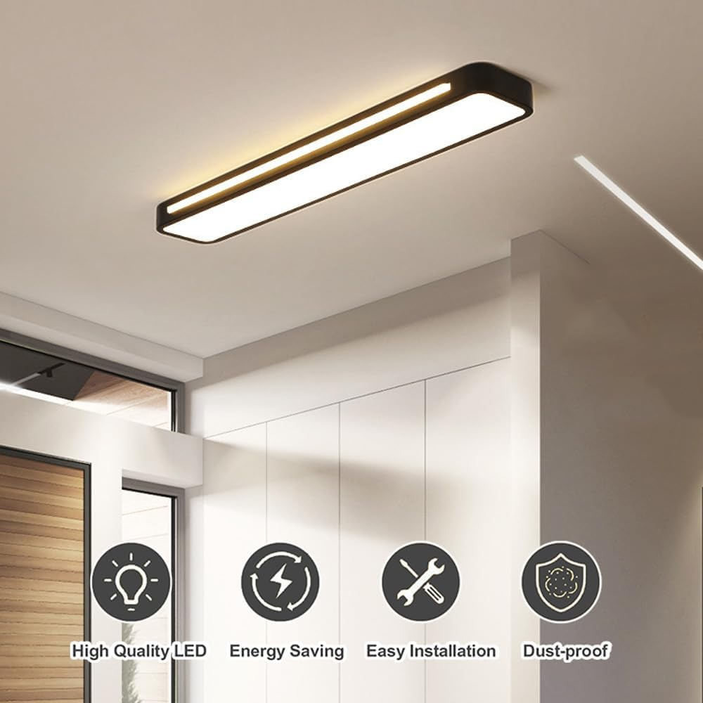 Luvikno | Minimalistisk LED Taklampe laget av Jern og Akryl