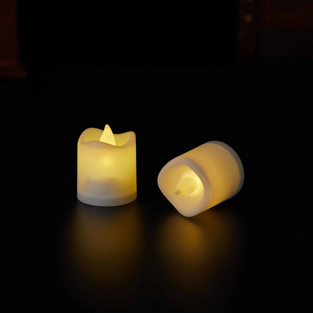 LED Lys 6-Pack med 3D Flamme - 4.5 cm - Hvit - | Luvikno