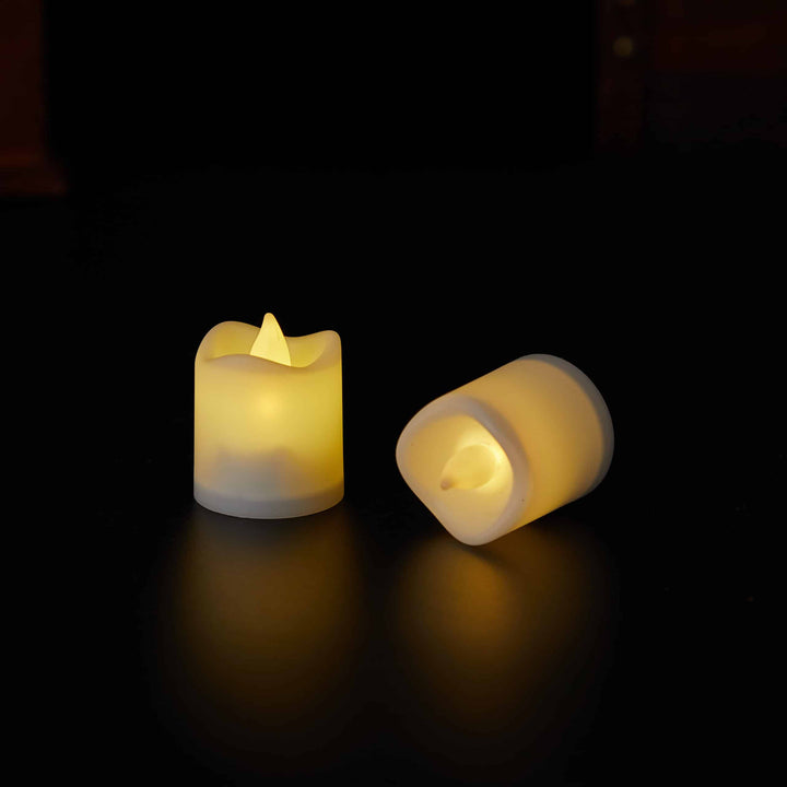 LED Lys 6-Pack med 3D Flamme - 4.5 cm - Hvit - | Luvikno