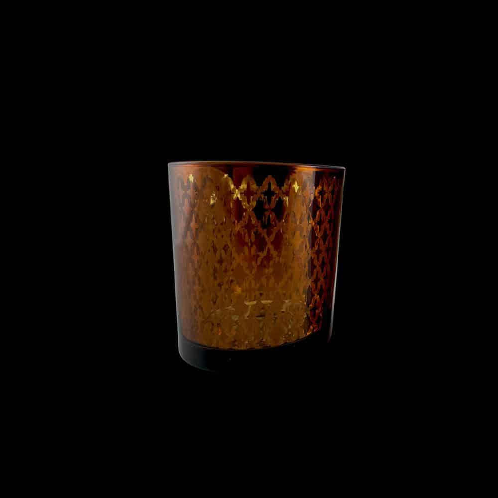 Te lysestake laget av glass (2 stk.) Kobber / svart av SIA Home Fashion | Luvikno