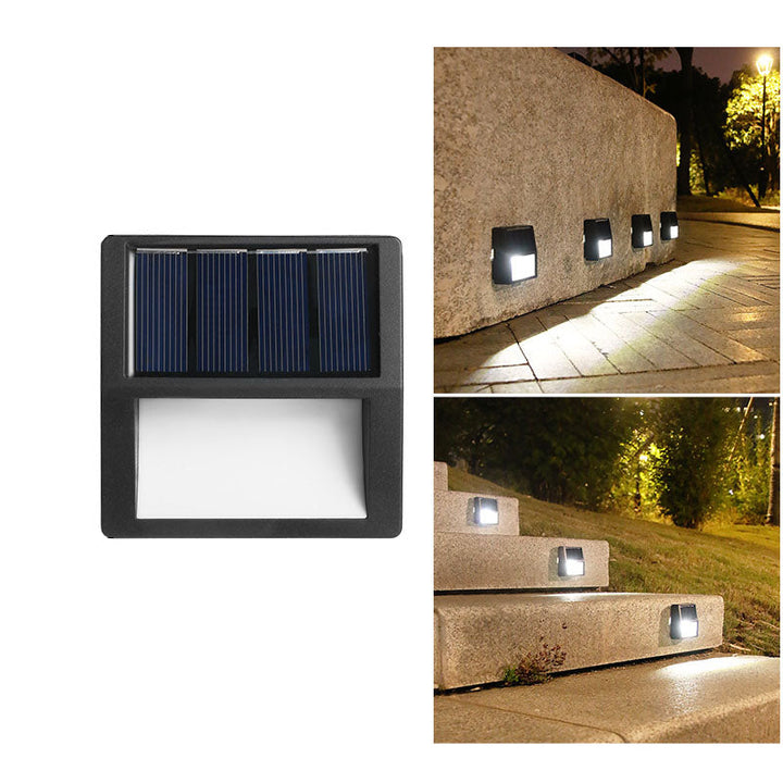 Utendørs solarmodul rund firkantet LED vanntett patio trappelys | Luvikno