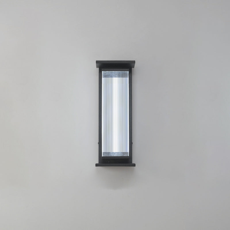 Moderne Minimalistisk Vanntett Rektangulær Rustfritt Stål Akryl LED Vegglygte Lampe For Utendørs Patio | Luvikno