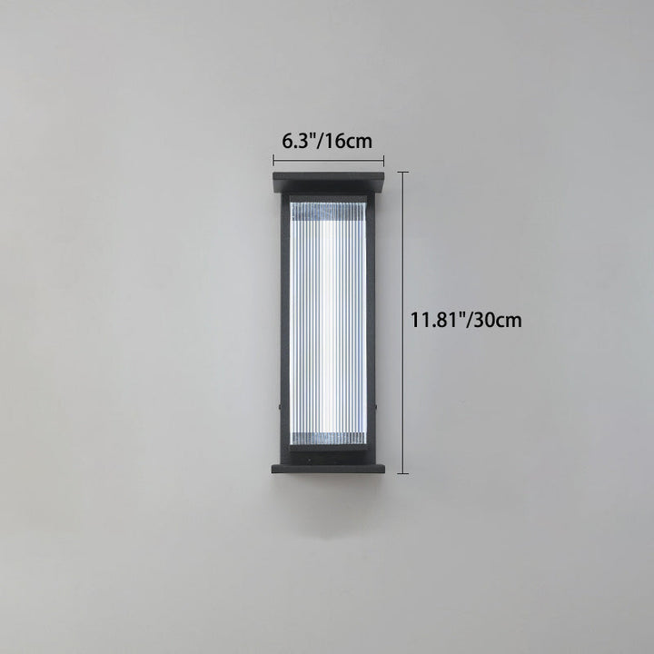 Moderne Minimalistisk Vanntett Rektangulær Rustfritt Stål Akryl LED Vegglygte Lampe For Utendørs Patio | Luvikno