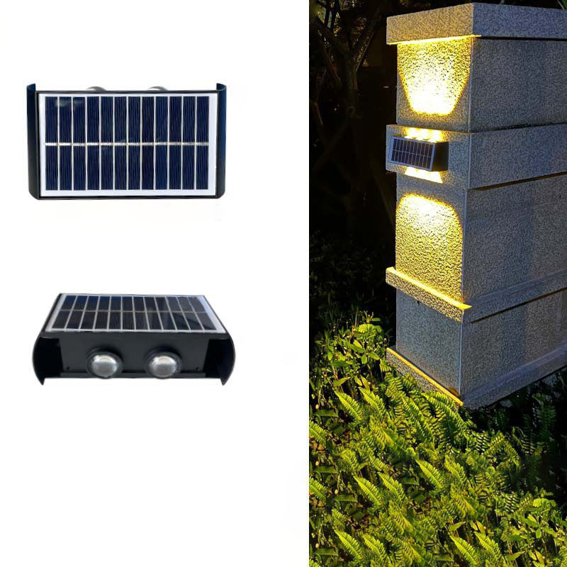 Luvikno | Lumiora Moderne Solar-LED Vegglampe for Utebruk | Rektangulært Design | IP56 Vanntett | Ulike Størrelser og Lys Intensiteter