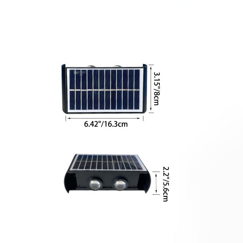 Luvikno | Lumiora Moderne Solar-LED Vegglampe for Utebruk | Rektangulært Design | IP56 Vanntett | Ulike Størrelser og Lys Intensiteter