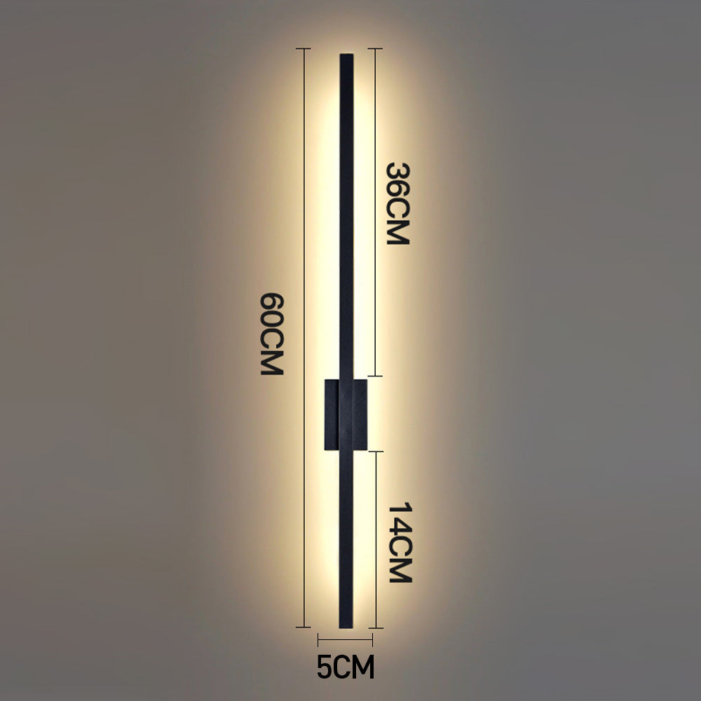 Industriell Minimalistisk Lang LED Jern Vegglamper for Moderne Stueinnredning og Stilfull Belysning Luvikno