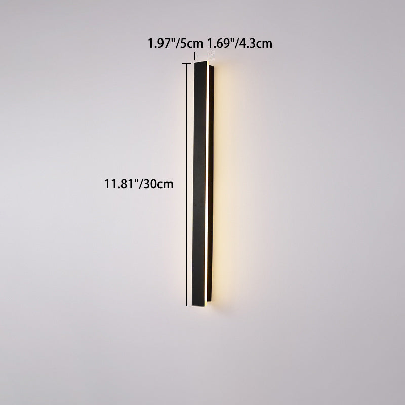 Moderne minimalistisk lang rektangulær aluminium akryl LED vegglampe for hage | Luvikno