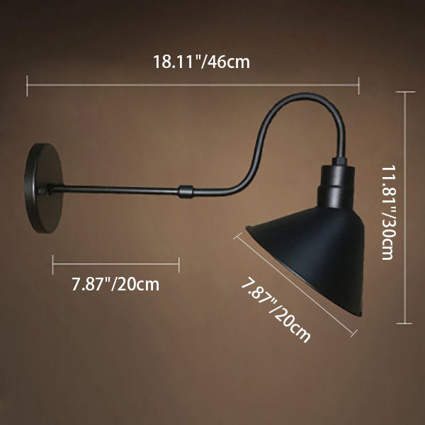 Tradisjonell Vintage Horn Jern 1-Lykt Utendørs Vegglampe For Entré | Luvikno