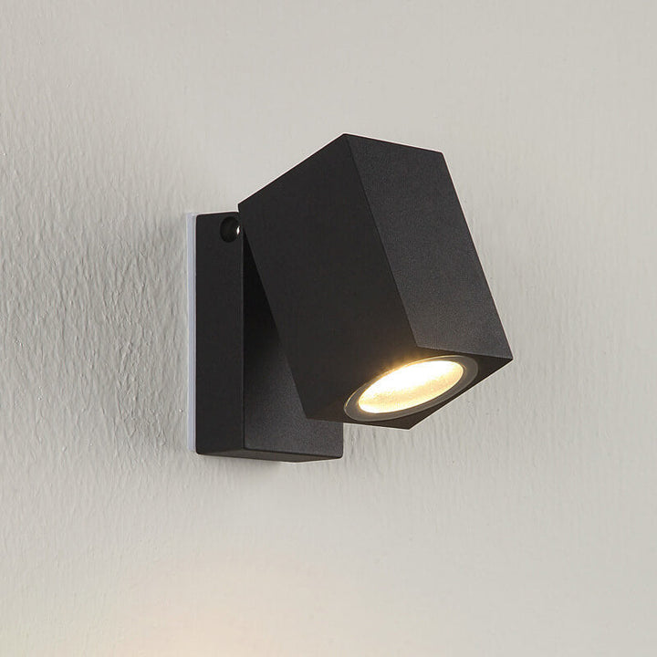 Moderne Utendørs Vanntett Firkantet Spotlight Justerbar Vinkel LED Hage Vegglampe | Luvikno