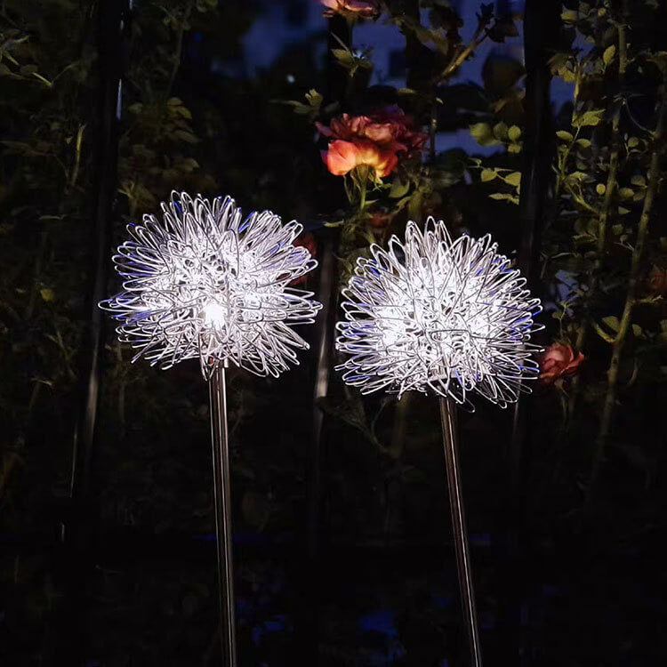 Solar Dandelion Aluminiumtråd Globe Lys LED Utendørs Vanntett Luminøs Hageinnsetting Bakkelys Landskapslys | Luvikno