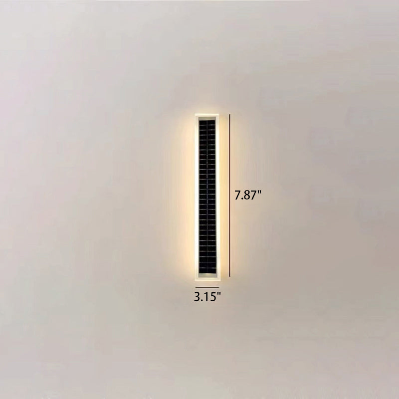 Minimalist Utendørs Solrektangulær Strip Vanntett Patio LED Vegglampe | Luvikno