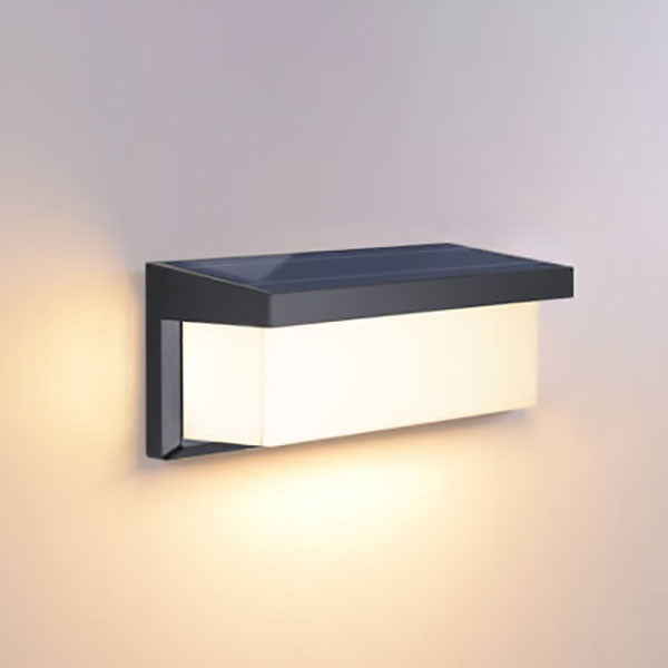 Moderne minimalistiske solrektangel PC LED utendørs vegglampe for utendørs patio | Luvikno