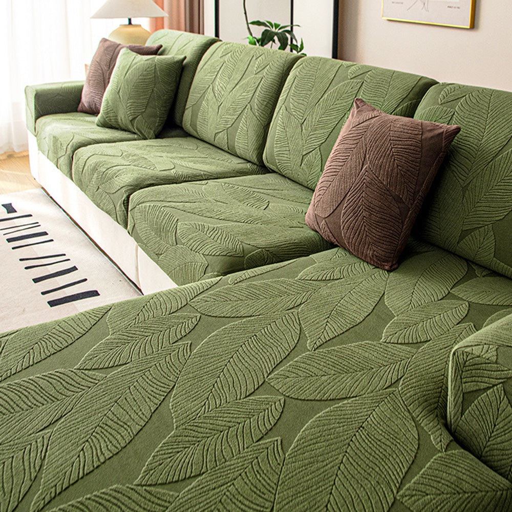 Moderne Leaf Jacquard Vanntett Anti-Ripe Sofa Dekken | Luvikno