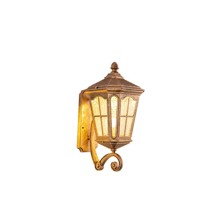 Europeisk utendørs lantern aluminium glass vanntett 1-lys vegglampe | Luvikno