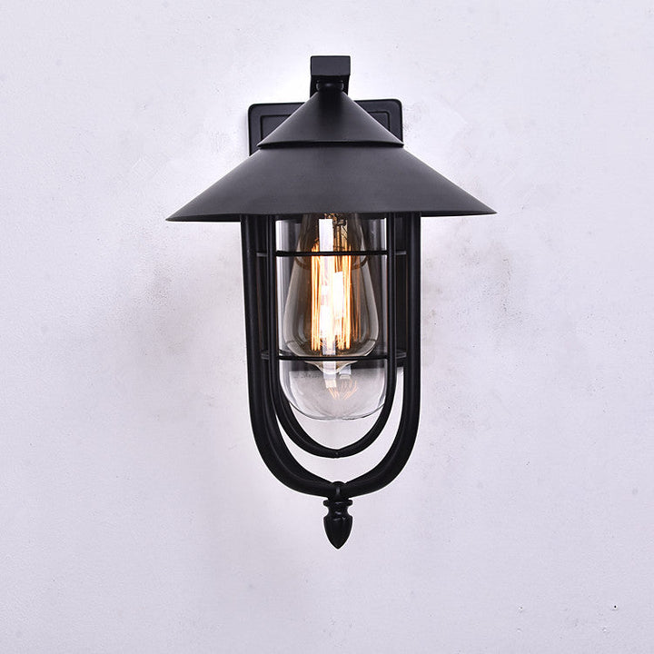 Moderne industriell jern vanntett menneskekroppssensor 1-lampe utendørs vegglampe for utendørs terrasse | Luvikno