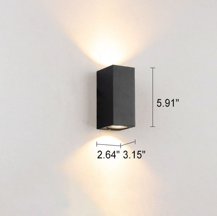 Moderne Enkle Utendørs Vannavstøtende Aluminium Glassylinder 2-Lykt Vegglampe | Luvikno