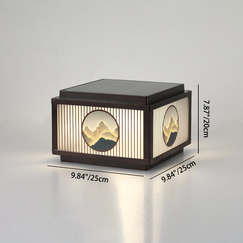 Moderne minimalistiske solvanntette firkantede aluminiums glass LED post hodelys for hage | Luvikno