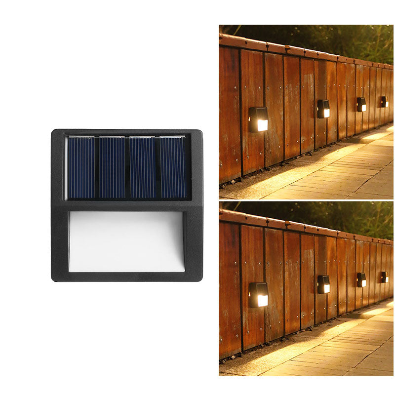 Utendørs solarmodul rund firkantet LED vanntett patio trappelys | Luvikno