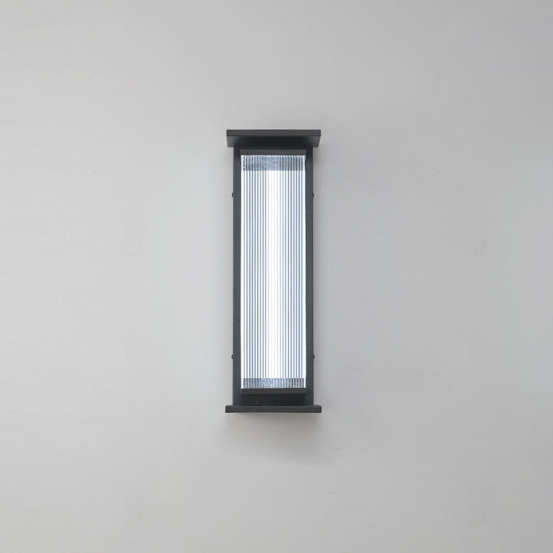 Moderne Minimalistisk Vanntett Rektangulær Rustfritt Stål Akryl LED Vegglygte Lampe For Utendørs Patio | Luvikno