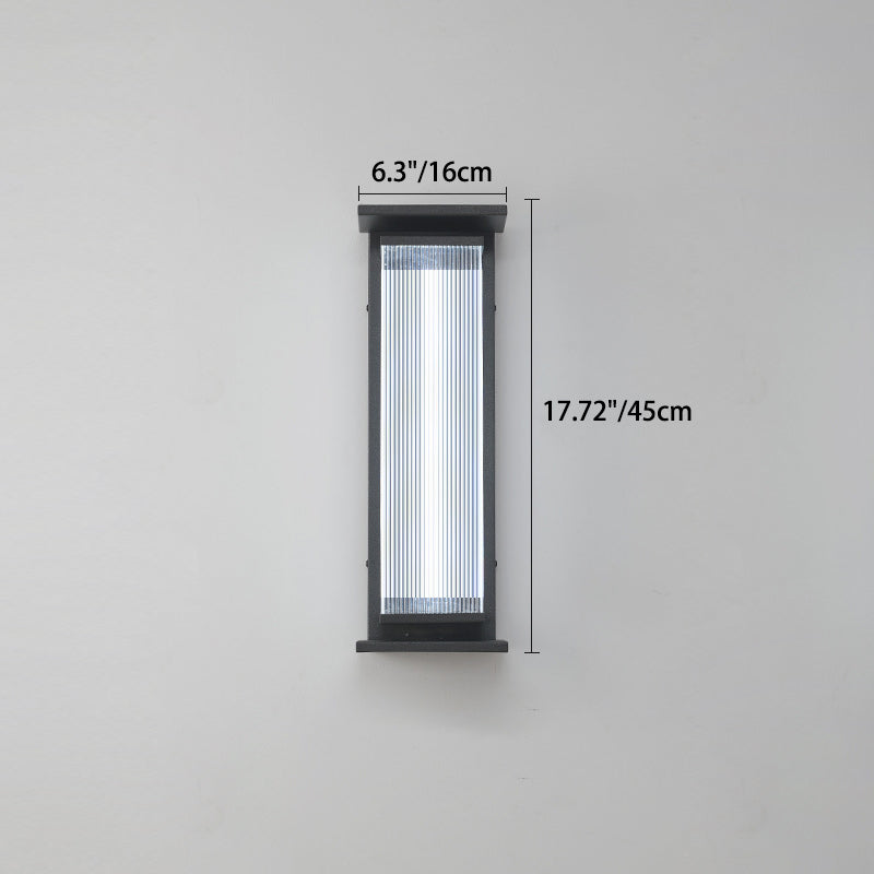 Moderne Minimalistisk Vanntett Rektangulær Rustfritt Stål Akryl LED Vegglygte Lampe For Utendørs Patio | Luvikno