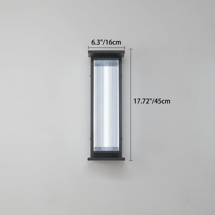 Moderne Minimalistisk Vanntett Rektangulær Rustfritt Stål Akryl LED Vegglygte Lampe For Utendørs Patio | Luvikno