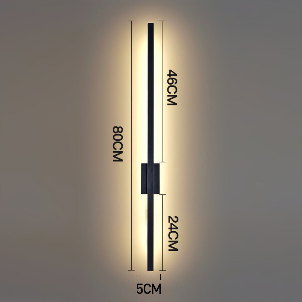 Industriell Minimalistisk Lang LED Jern Vegglamper for Moderne Stueinnredning og Stilfull Belysning Luvikno