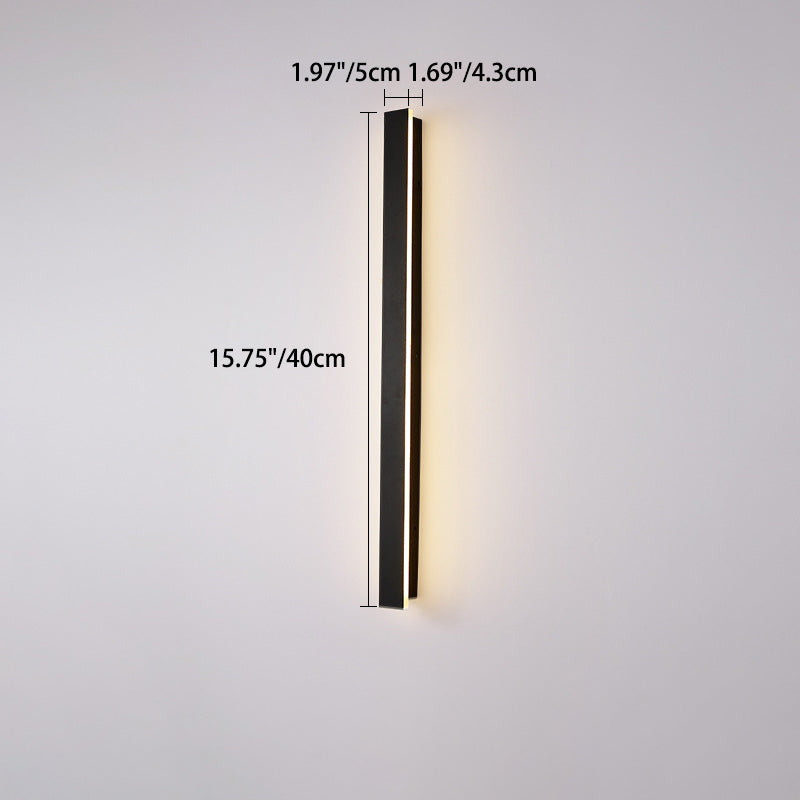 Moderne minimalistisk lang rektangulær aluminium akryl LED vegglampe for hage | Luvikno
